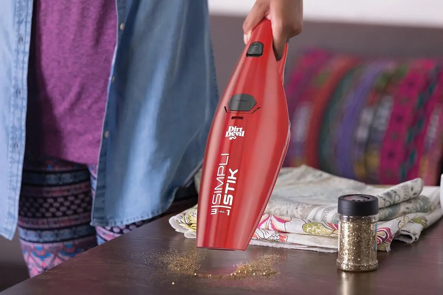 Lightweight Corded Bagless Stick Vacuum Cleaner with Handheld Mode, Red Peaceful Pleasures Health and Wellness