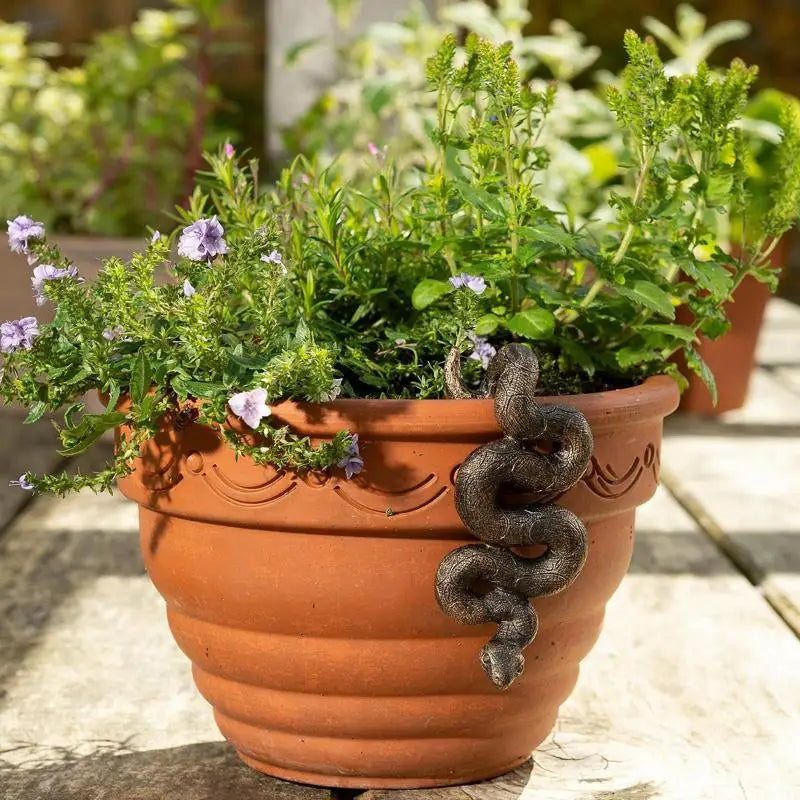 Upside-Down Snake Resin Sculpture | Plant Pot Garden Ornament