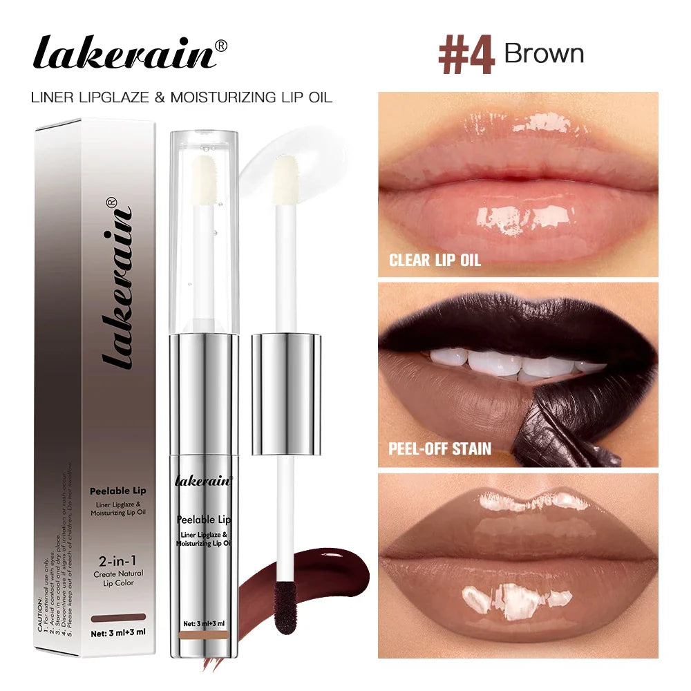 2-in-1 Peel Off Lip Liner & Nourishing Lip Oil | 7 Colors