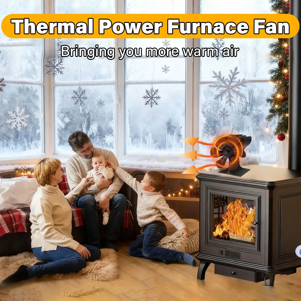 6-Blade Heat Powered Stove Fan for Wood Log Burner Fireplace Quiet Environmental Fan Heater Tool Efficient Heat Distribution Peaceful Pleasures Health and Wellness