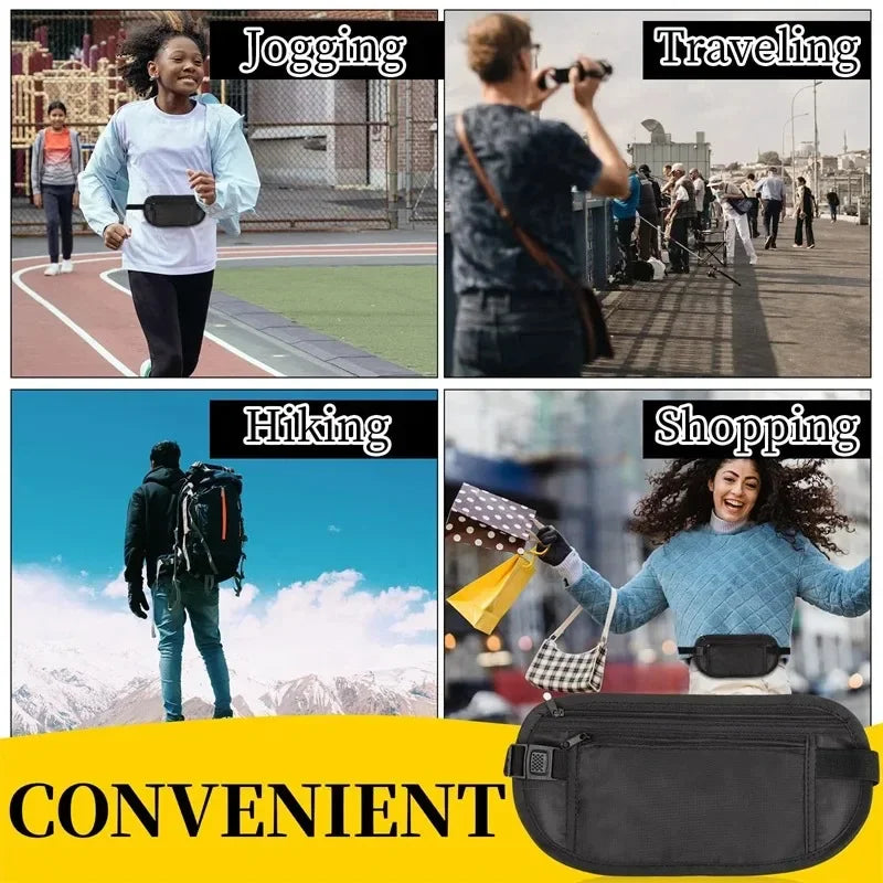 Invisible Running Waist Pack – Travel Money Belt & Passport Bag Travel Waist Pack Peaceful Pleasures Health and Wellness