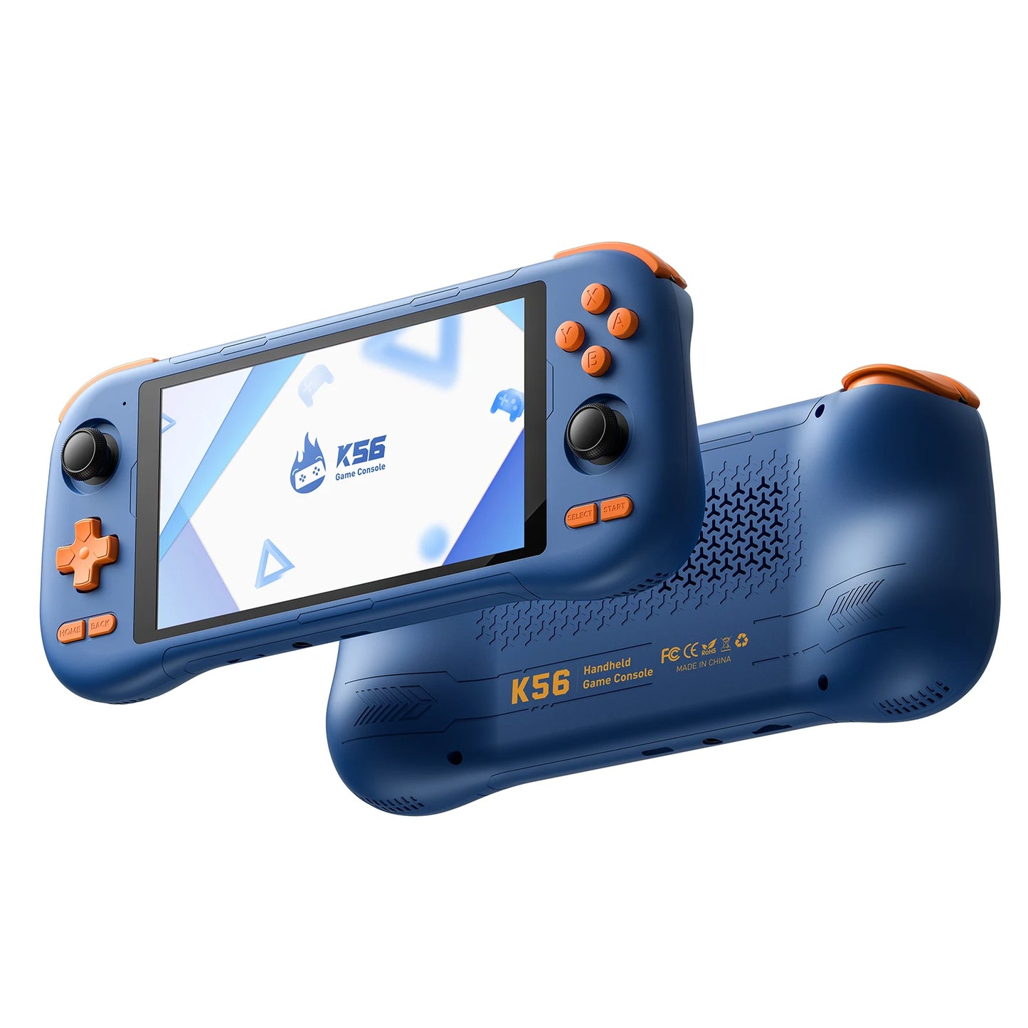 K56 Android 14 portable gaming console with 5.5-inch touchscreen and over 50 retro video game emulators for DC/MAME/SS/PSP Peaceful Pleasures Health and Wellness K56-Blue