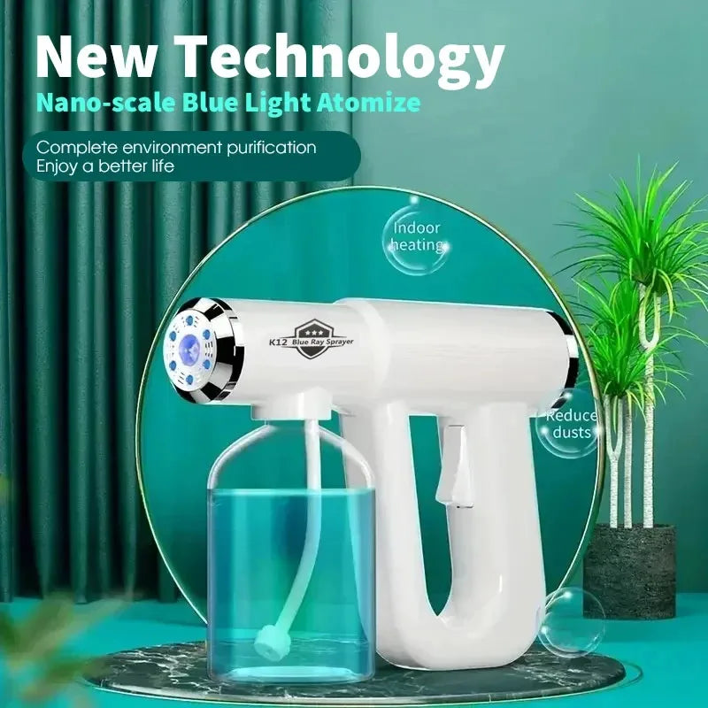 Blue Light Nano 300ML USB Rechargeable Wireless Steam Gun Barber Sprayer for Grooming And Styling Tools Peaceful Pleasures Health and Wellness