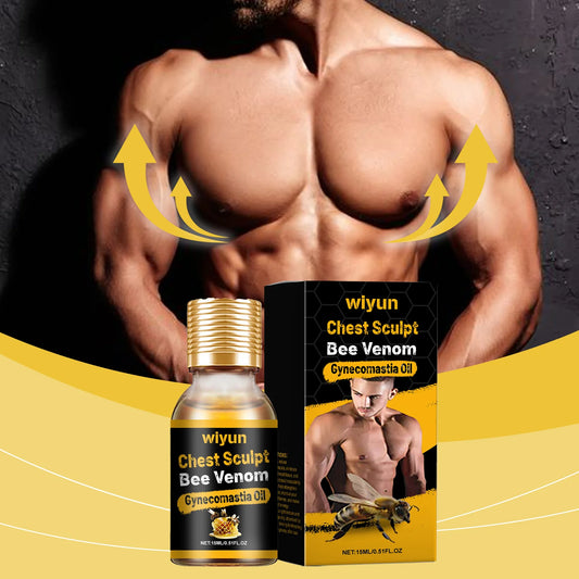Bee Venom Gynecomastia Chest Shaping Massage Oil for Men Chest Shaping Oil Peaceful Pleasures Health and Wellness