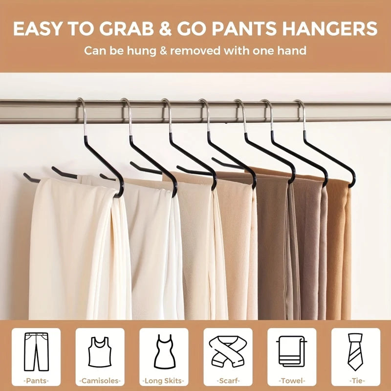 Open-Ended Pants Hangers | Space-Saving Trouser Rack 5/10 Pack