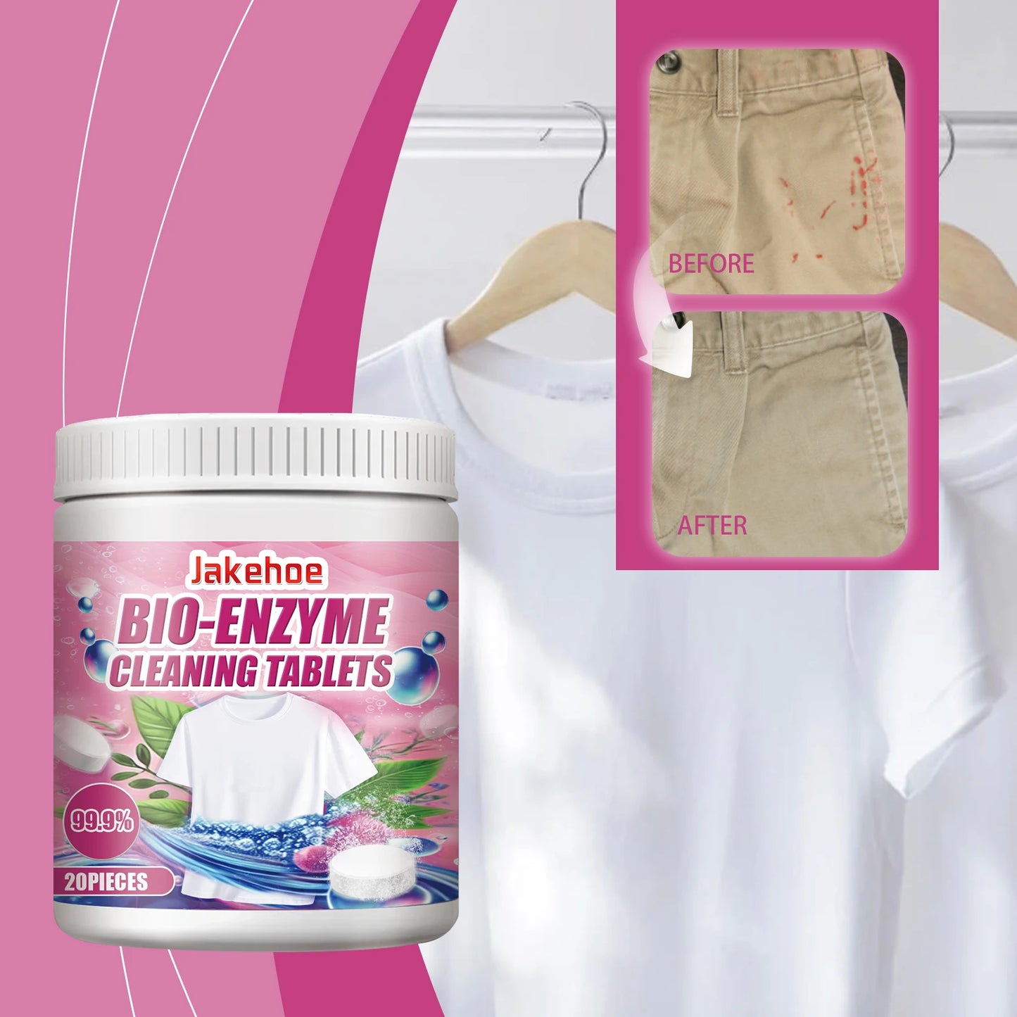 JAKEHOE Stain Remover Effervescent Tablets | Laundry Cleaning