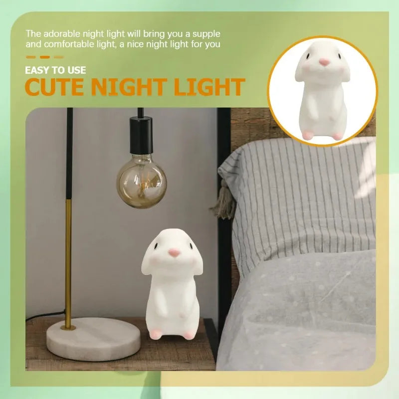 Rabbit Night Light – Cute Luminous Toy Figure Table Lamp