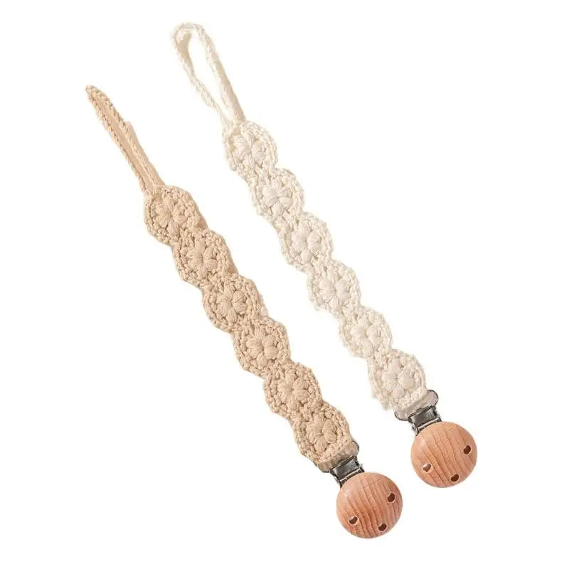 Baby Pacifier Clip Chain Holder 2-Pack – Safe & Soft Strap