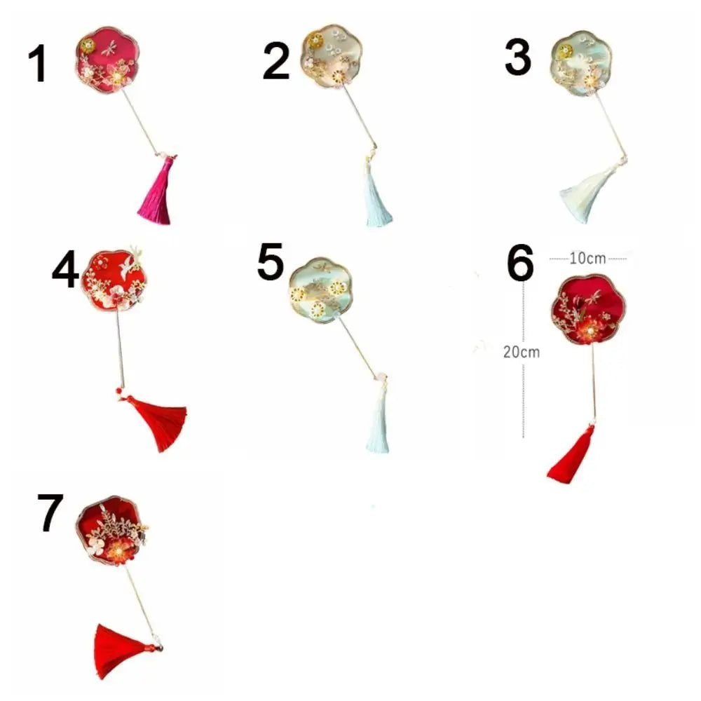 Vintage Chinese Silk Fan with Tassels & Pendant | Bridal Wedding