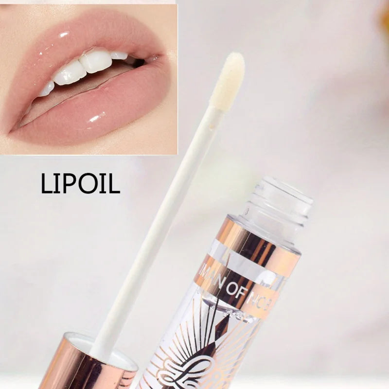 6PCS Gifts for Women Lip Oil Sets IMAN OF NOBLE Transparent Colorless Moisturizing Lip Oil Lip Gloss Lip Care Peaceful Pleasures Health and Wellness