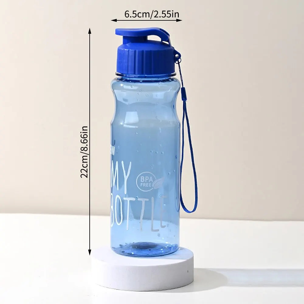 550ml Plastic Water Bottle Portable Sports Cup With Anti Drop Rope Outdoor Water Container Color Transparent Pet Flip Cover Peaceful Pleasures Health and Wellness
