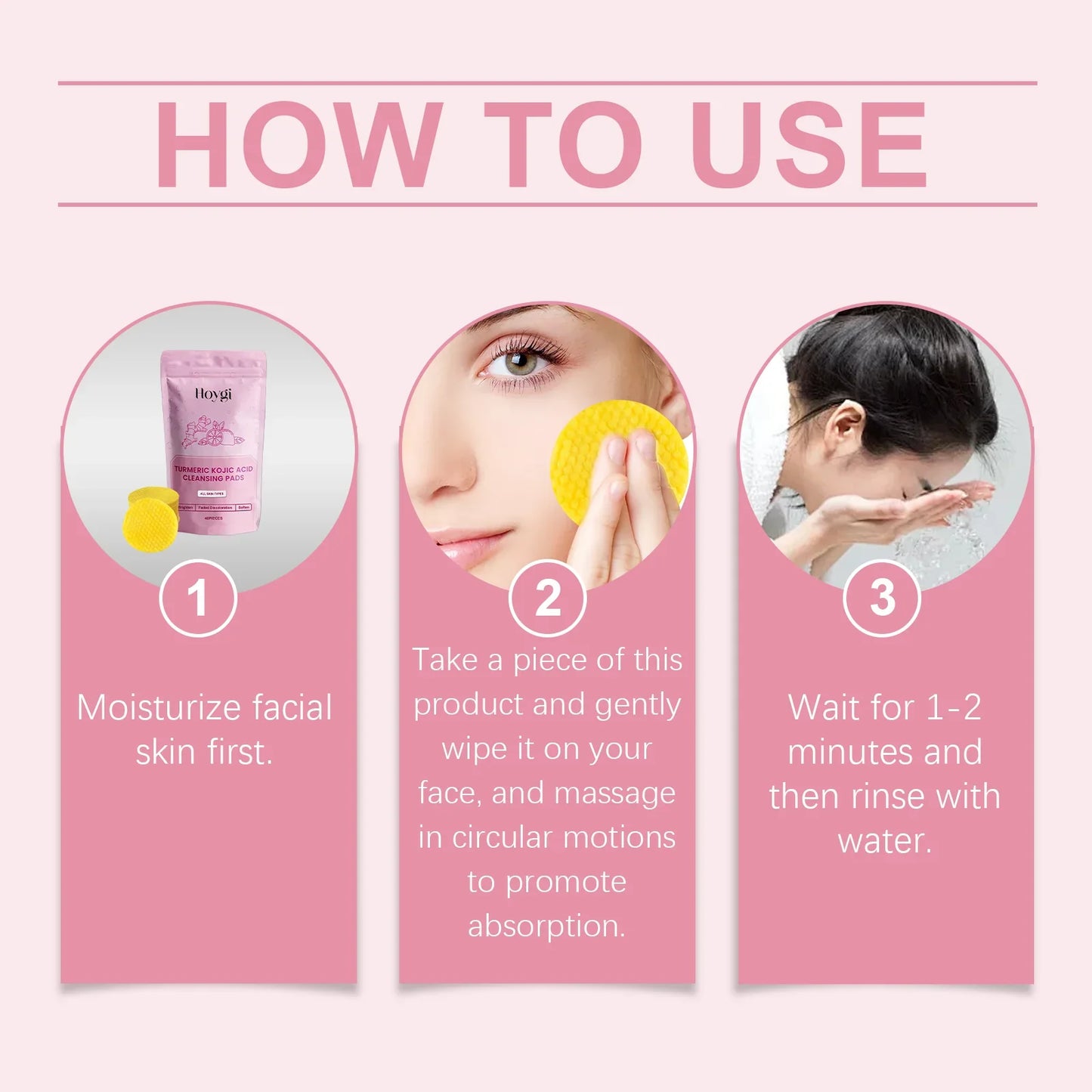 Turmeric Kojic Acid Cleansing Pads – Brighten, Exfoliate & Clear Pores