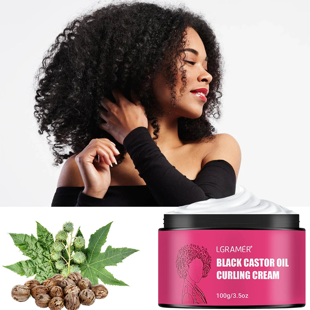LGRAMÉR Black Castor Oil Curl Defining Cream – Anti-Frizz Peaceful Pleasures Health and Wellness