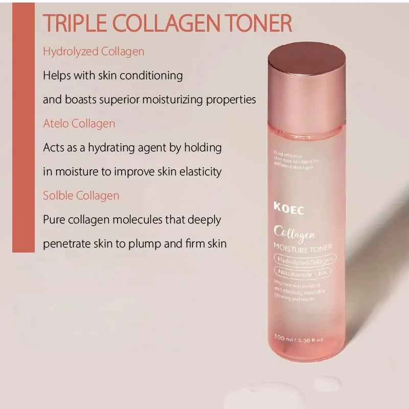 Collagen toner + triple collagen moisturizing cream, facial moisturizing moisturizing nourishing and brightening skin tone Peaceful Pleasures Health and Wellness