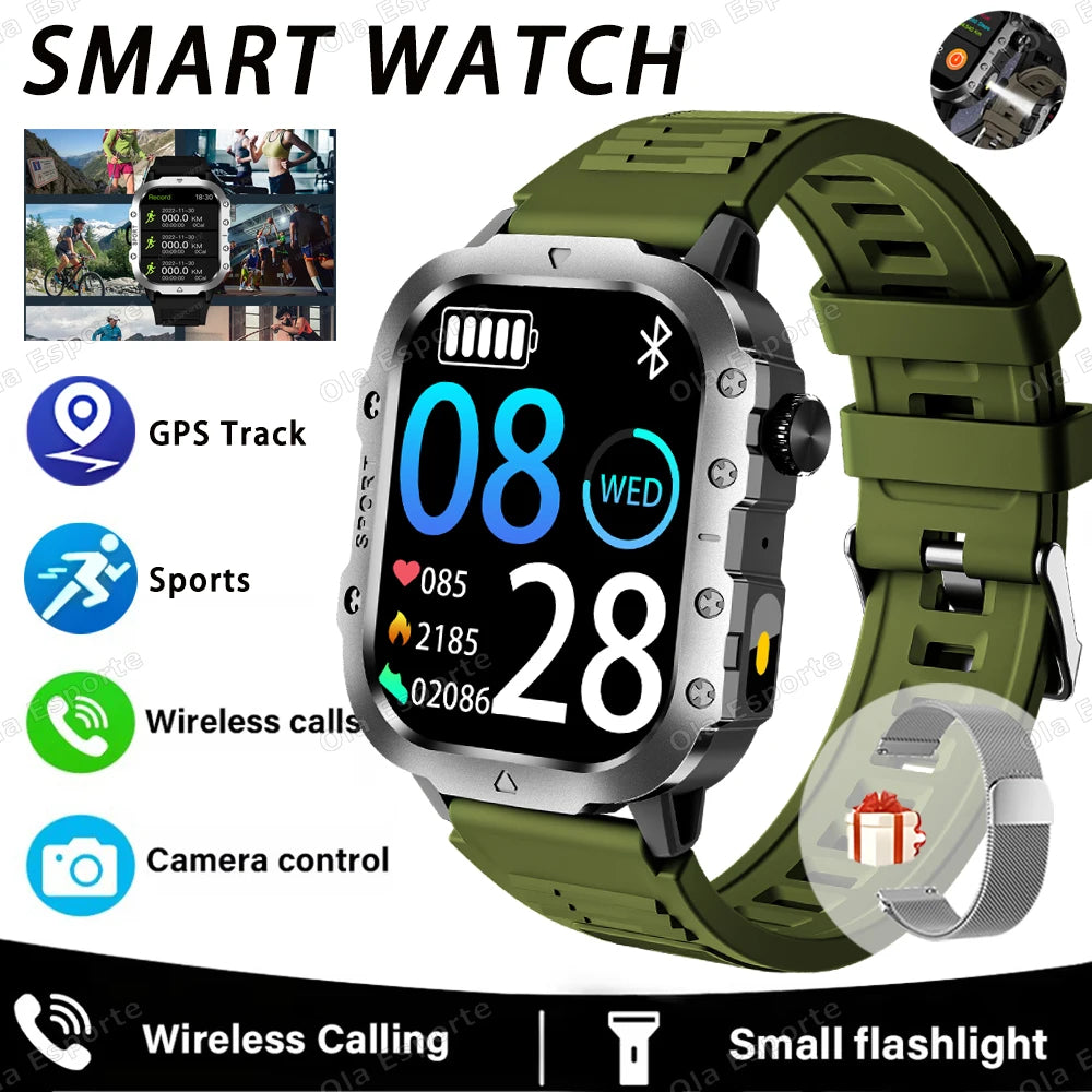 Outdoor Sports Smart Watch 2.01" HD Bluetooth Calling & LED