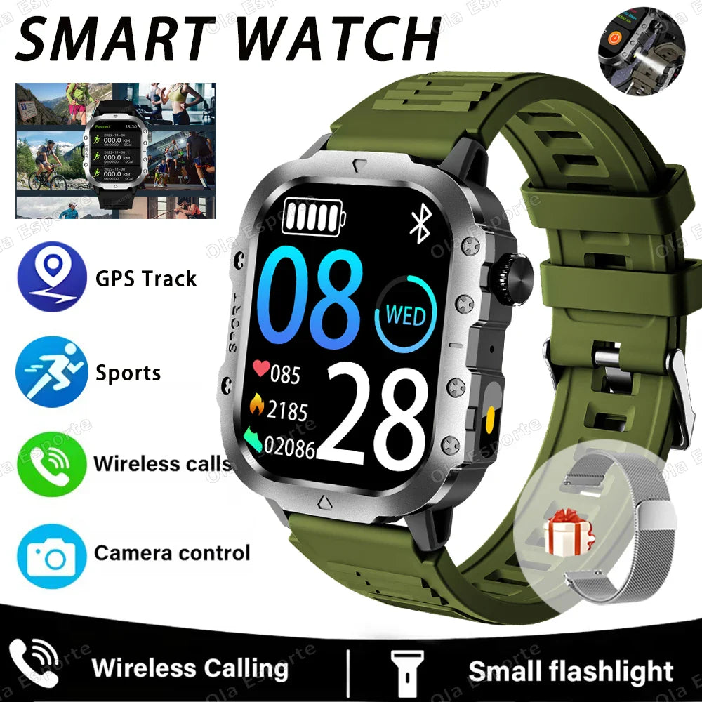 Ola Esporte 2.01" HD Smart Watch – Bluetooth & LED Flashlight