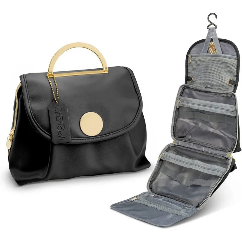 New waterproof toiletry bag, makeup bag, storage bag with hooks, toiletry bag, travel bag, toiletries Peaceful Pleasures Health and Wellness 29.3x 27.5x 6.4cm Black