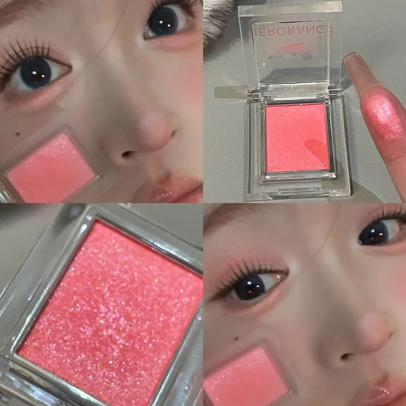 HERORANGE Pink Glitter Eyeshadow Palette – Shimmer & Waterproof