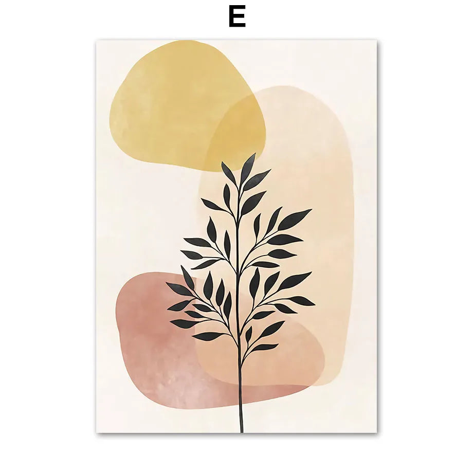 Boho Sage Leaves Plants Posters Abstract Artwork Geometric Wall Art Canvas Painting Nordic Art Poster For Living Room Home De Peaceful Pleasures Health and Wellness E 30x40cm Unframed
