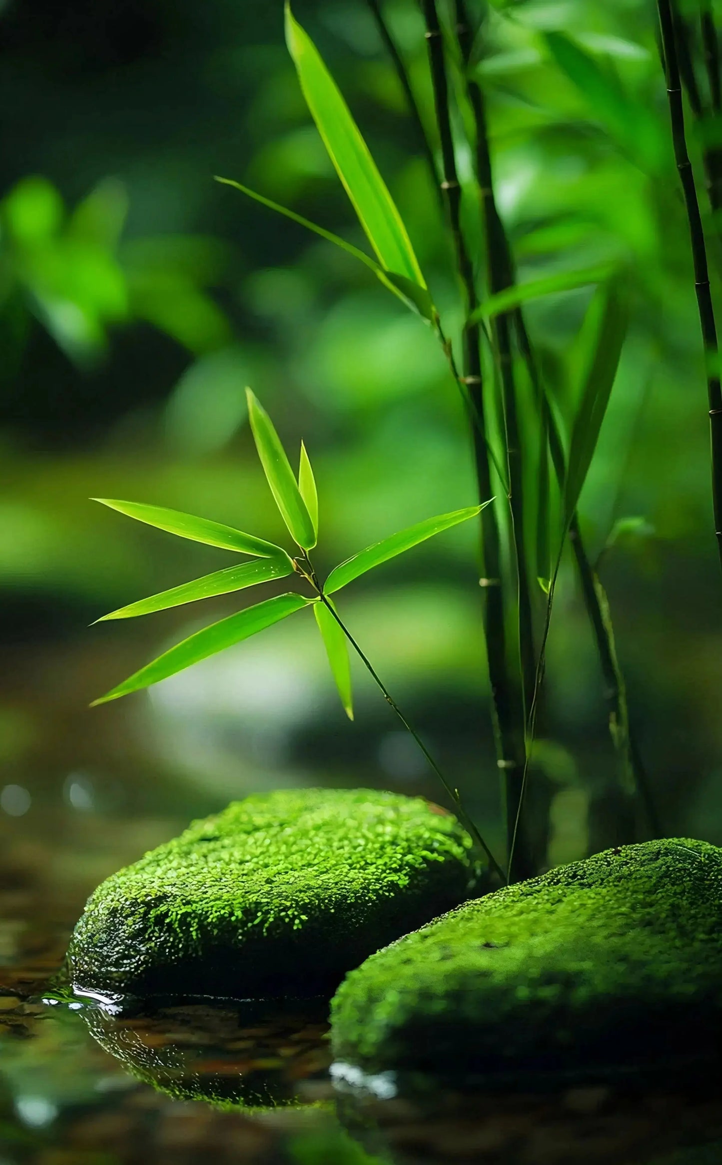 Bamboo Forest Flowers Scenery Canvas Wall Art | Home Décor