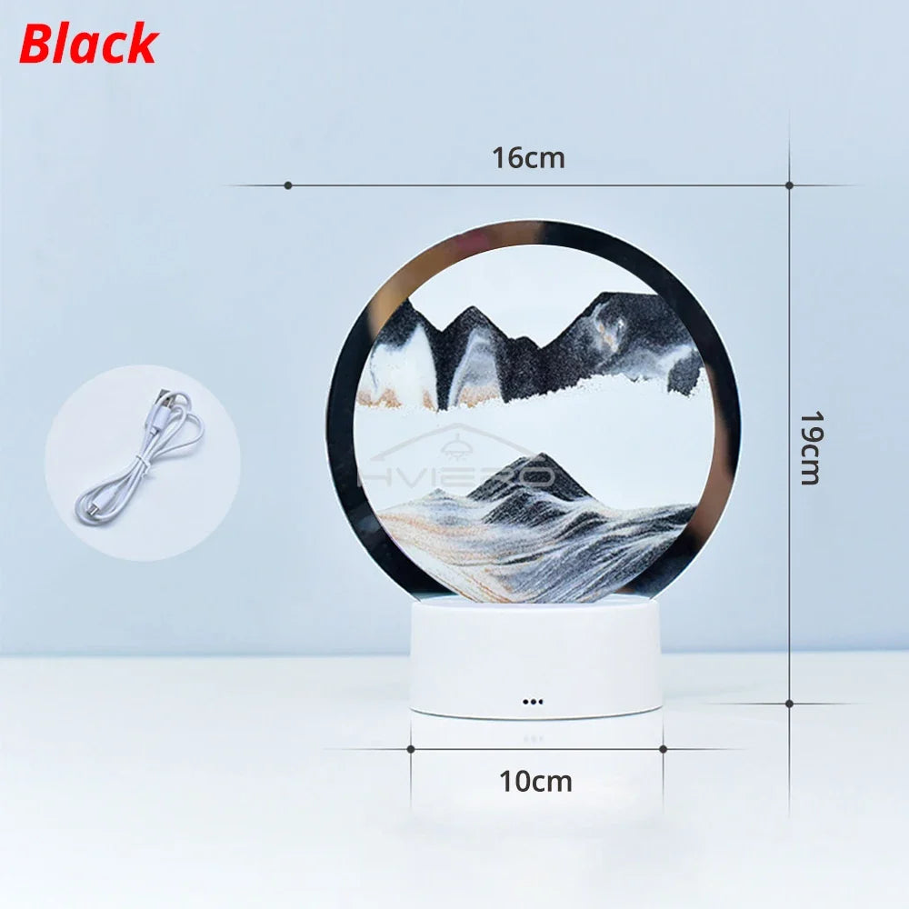 HVIERO Quicksand LED Table Lamp | USB Rechargeable Night Light