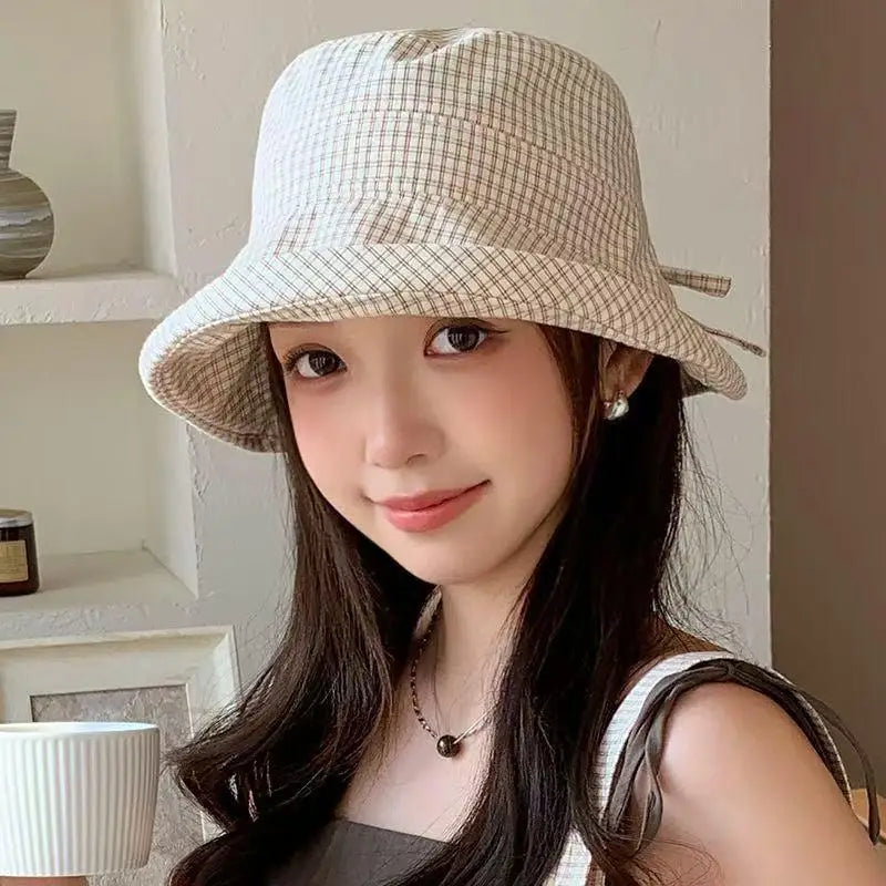Women's Plaid Bucket Hat | UV Shield Breathable Summer Sun Cap