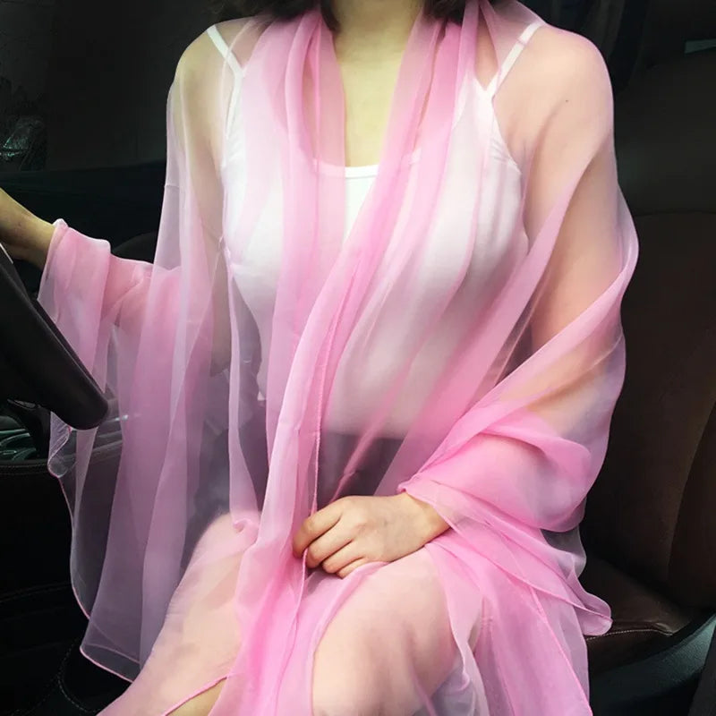 Women's Chiffon Shawl Wrap – Lightweight Summer Sunscreen Scarf