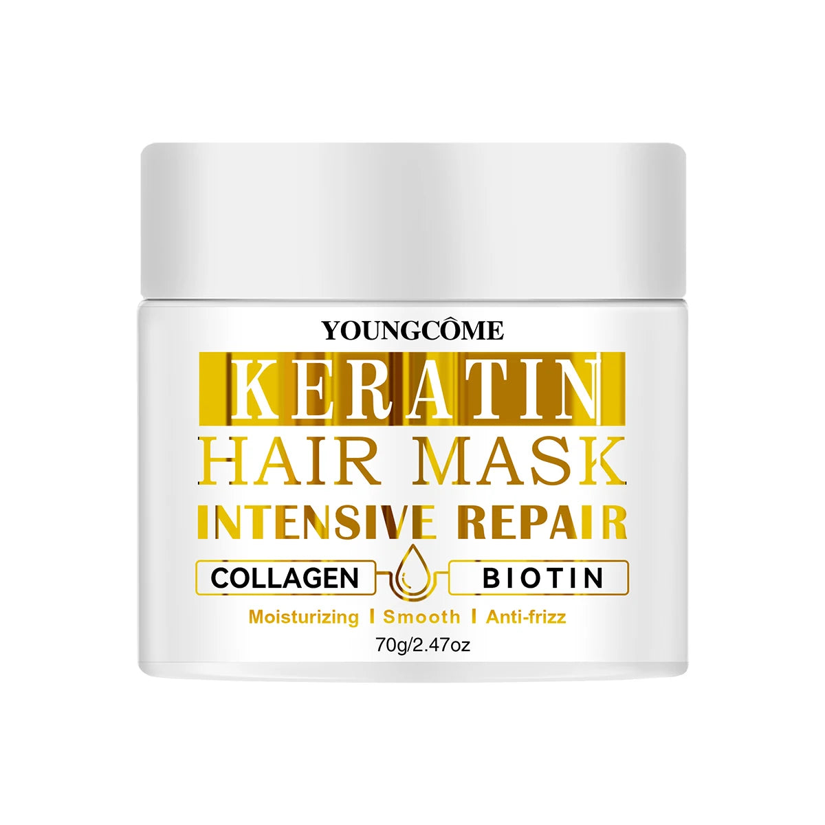 Keratin Hair Treatment Deep Repair Moisturizing Conditioning Hair Mask Essence Conditioner Treatment Dry Damaged Hair Care Peaceful Pleasures Health and Wellness 70g