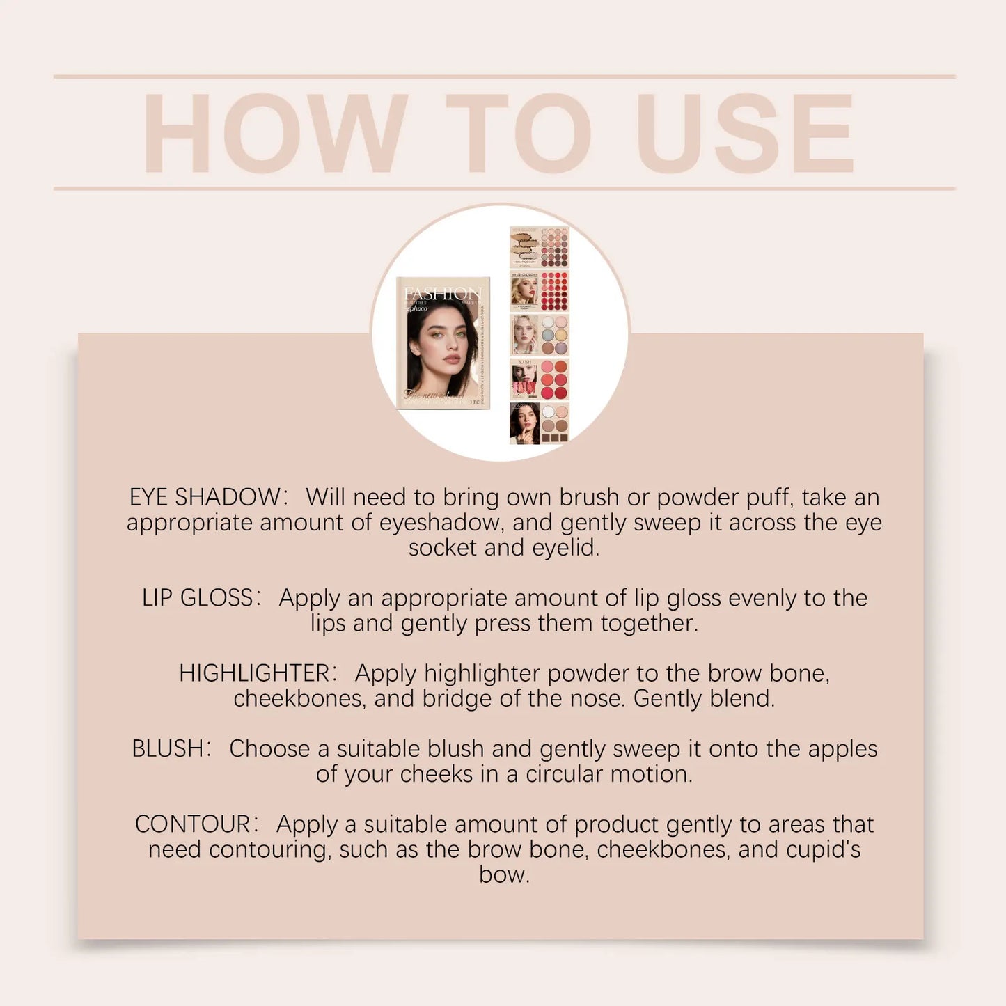 All-in-One Makeup Set – Eyeshadow, Lip Gloss, Blush & Contour
