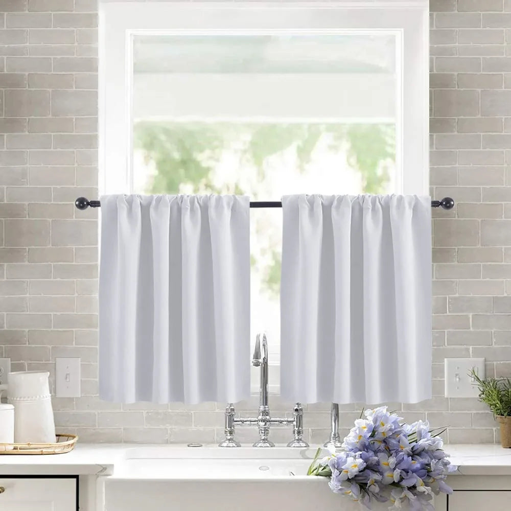 Short Tier Curtains | Half Window Panel – Light Filtering