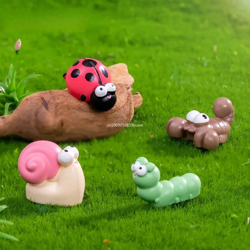 Cartoon Caterpillar & Snail Mini Figurines | Desk Decor