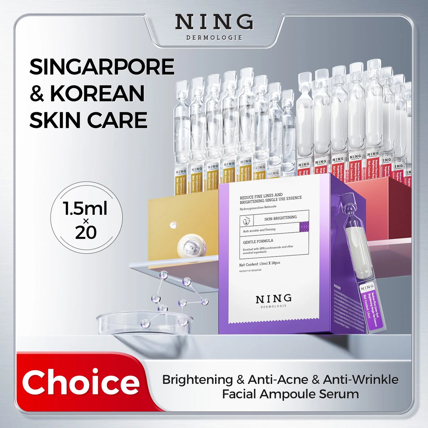 Niacinamide Face Ampoule Serum – Salicylic Acid & Peptides
