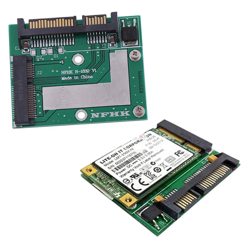 mSATA SSD to 2.5" SATA 6Gbps Adapter Card – Mini PCIe
