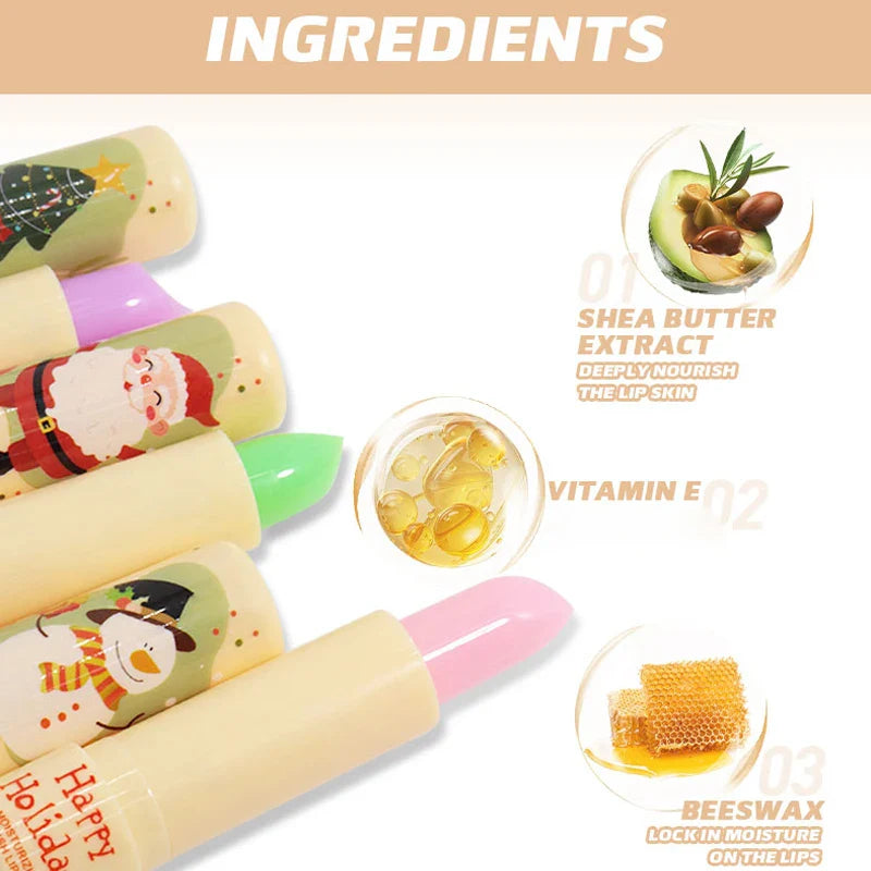 PEINIFEN 3-Pack Christmas Color Changing Lip Balm – Vitamin E