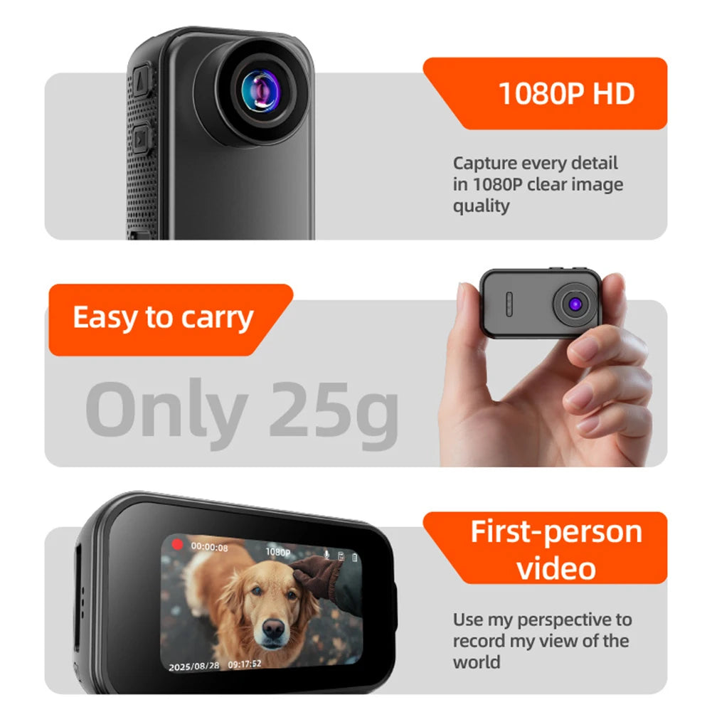 Thumb Actions Camera HD Motion Recorder Camera Cycle Riding VCR Pet Camera Mini Portable Sports DV Body-Cam For Photography Peaceful Pleasures Health and Wellness