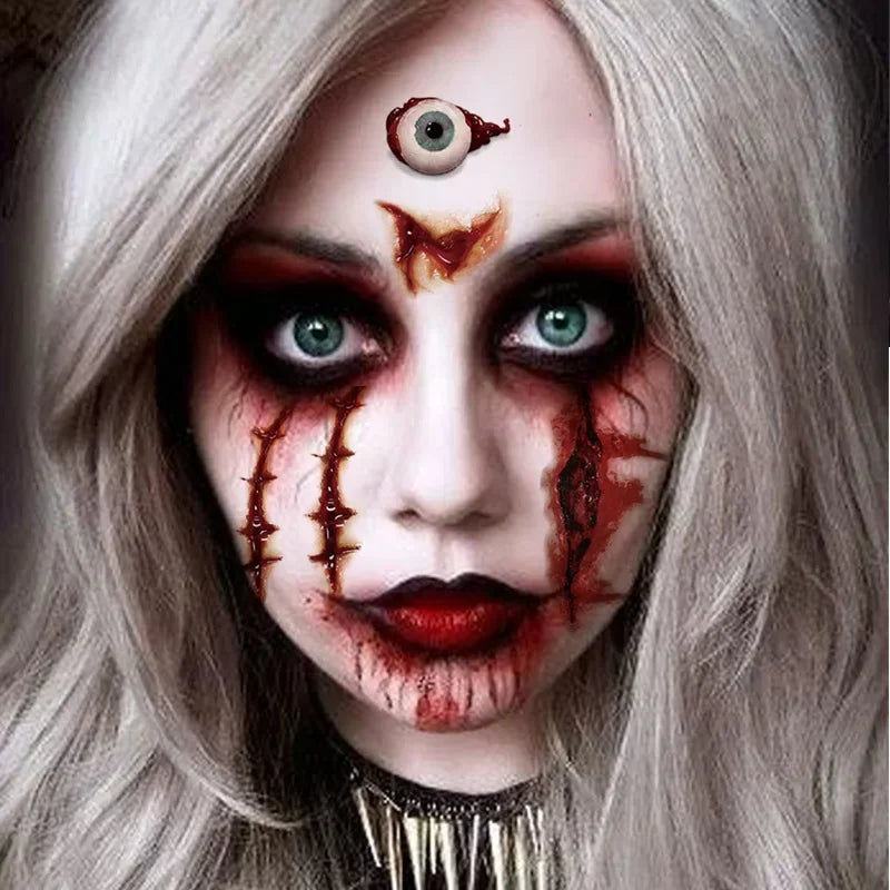 Halloween Horror Temporary Tattoos – Bloody Scar & Wound Stickers