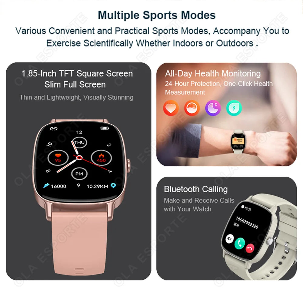 Ola Esporte 1.85" Smartwatch – Bluetooth Call & Fitness Tracker