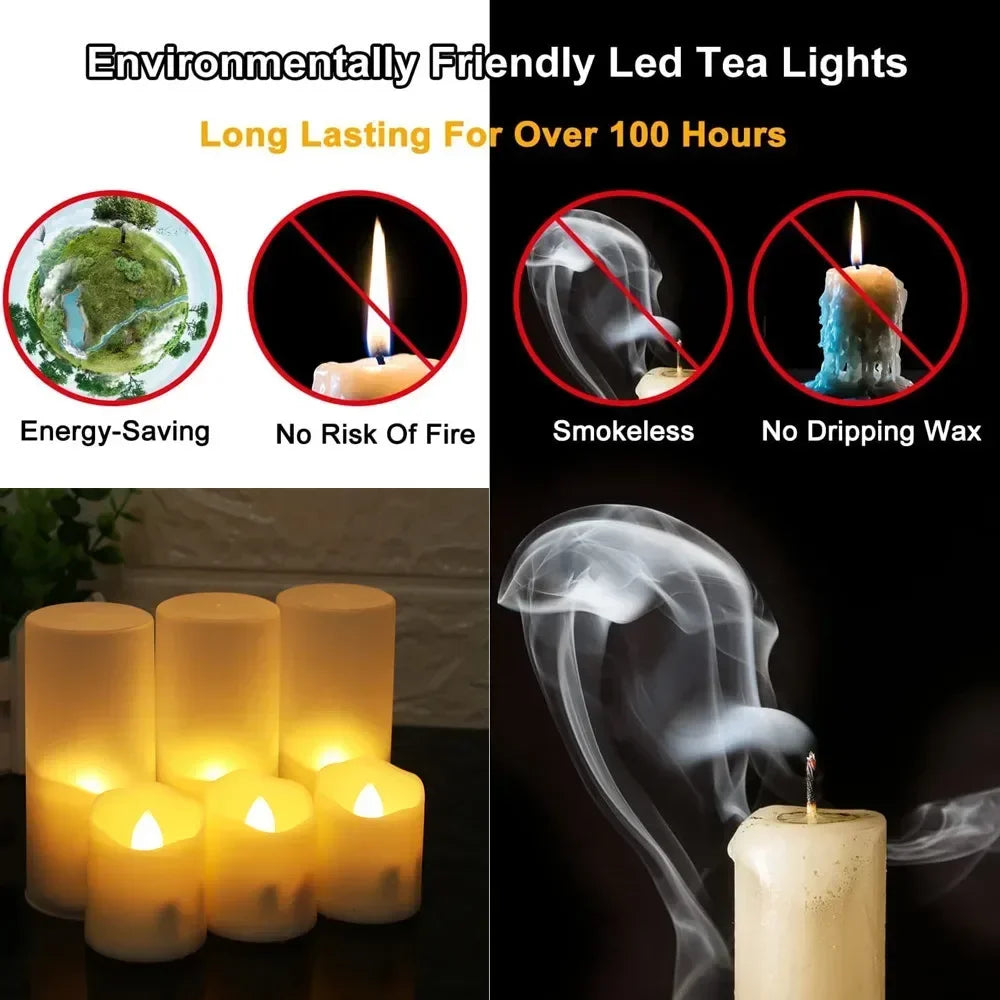 6 Pack USB Rechargeable Flameless Candles with Remote Realistic Battery Operated LED Votive Tea Lights Electric Fake Candle Peaceful Pleasures Health and Wellness