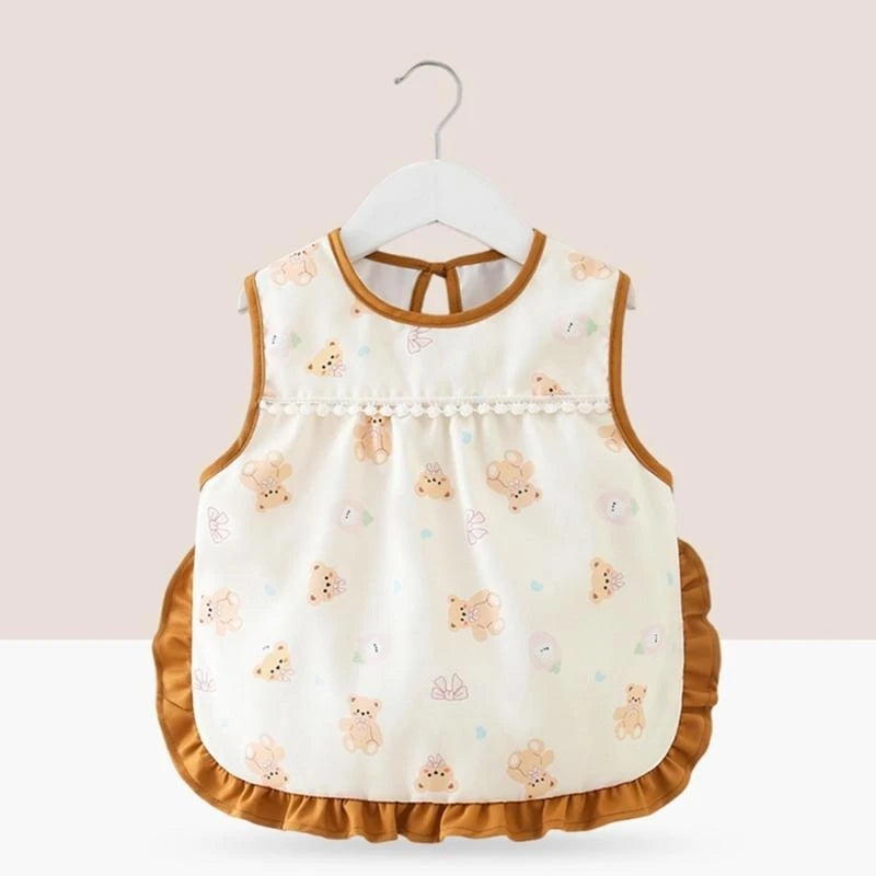 Baby & Toddler Waterproof Feeding Bib Apron | Sleeveless Tie