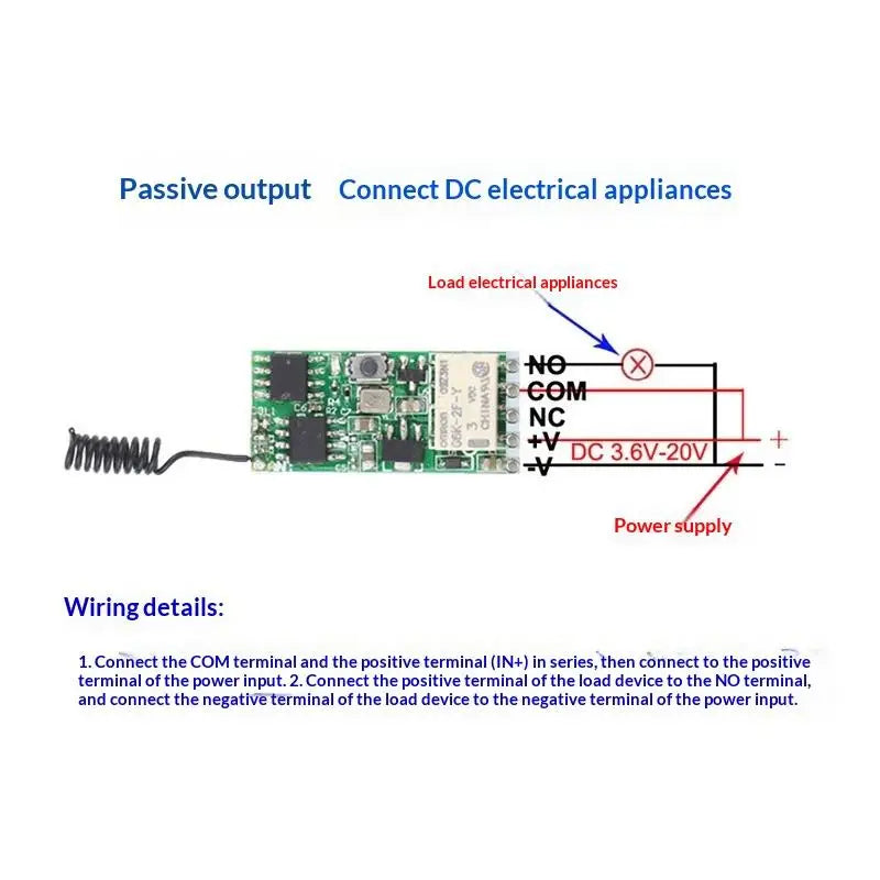 1Set 433mhz DC 3V 6V 12V 24V Mini Relay Wireless RF Remote Control Switch LED Lamp Controller Micro Receiver Transmitter Peaceful Pleasures Health and Wellness