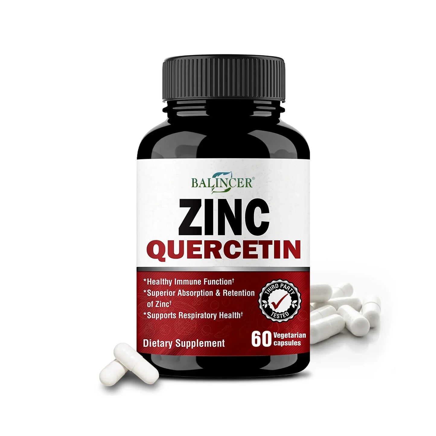 Quercetin + Zinc Vegetarian Capsules - Supports Immune, Skin and Bone Health, Nutritional Metabolism Supplement Peaceful Pleasures Health and Wellness 60 count-1 bottle