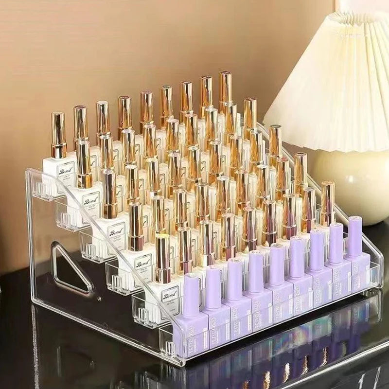 Clear Acrylic Nail Polish Display Stand Multi-layer Plastic Storage Rack UV Gel Shelf Quick Install Cosmetic Manicure Storage Peaceful Pleasures Health and Wellness