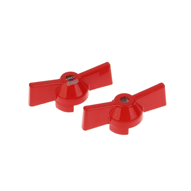 2-Pack Red Butterfly Ball Valve Handles – Aluminum, 105°C Rated