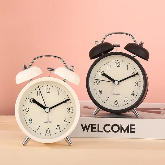 Luxfacigoo Twin-Bell Vintage Alarm Clock with Night Light Vintage Alarm Clock Peaceful Pleasures Health and Wellness