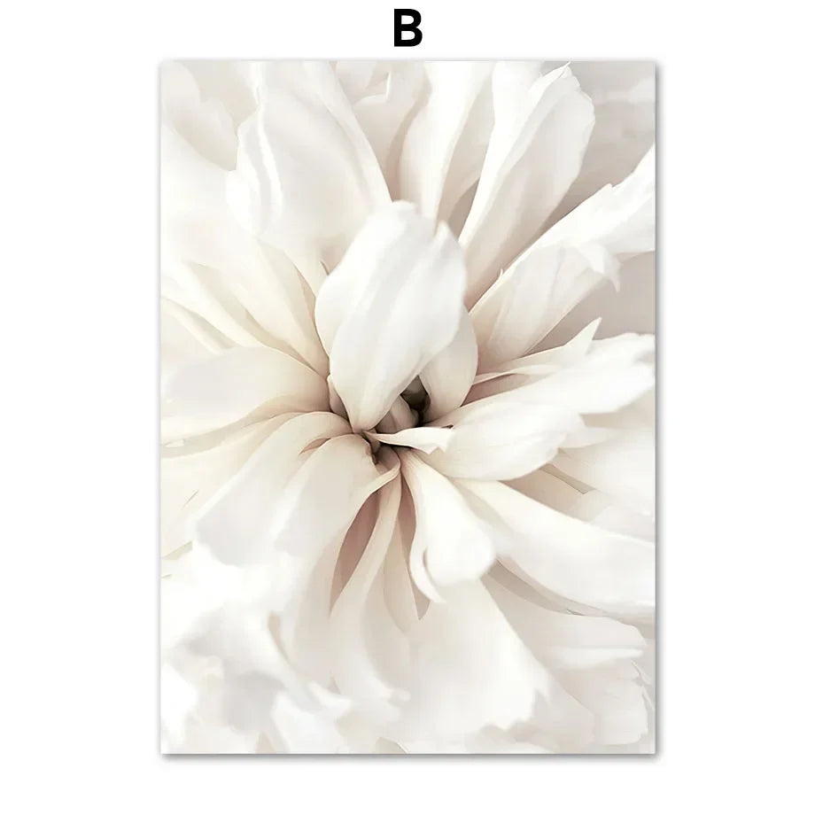 Abstract Floral Feather Canvas Wall Art Print | Unframed Poster