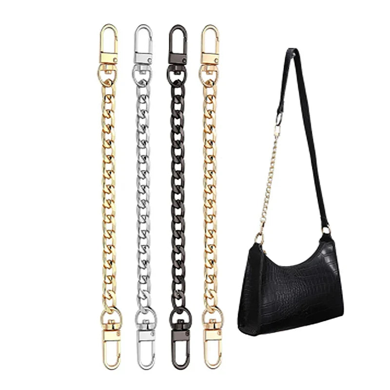 20cm Metal Chain Bag Strap Extension – Gold, Silver & Black