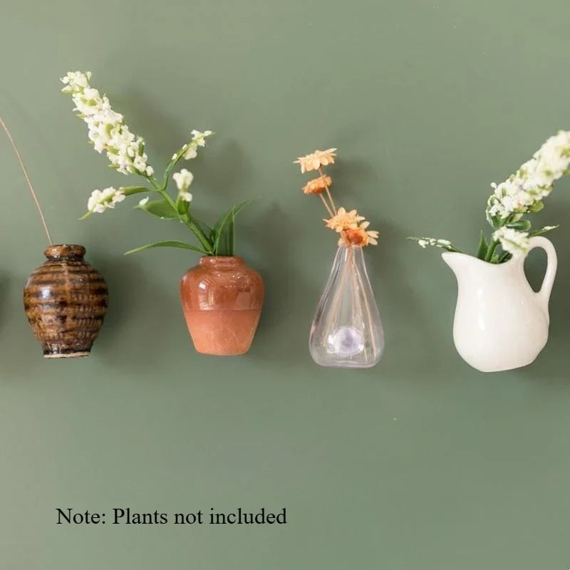 3D Mini Ceramic Vase Fridge Magnets | Cute Kitchen Decor