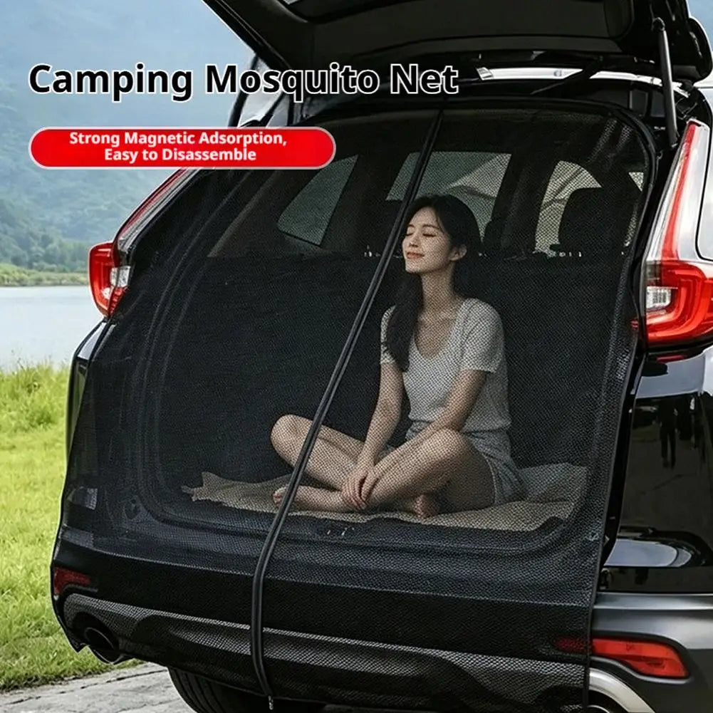 Car Trunk Mesh Curtains Car Tail Camping Mosquito Insect Net for Overlanding Camping Travel UV & Bug Protection Mesh Net Peaceful Pleasures Health and Wellness