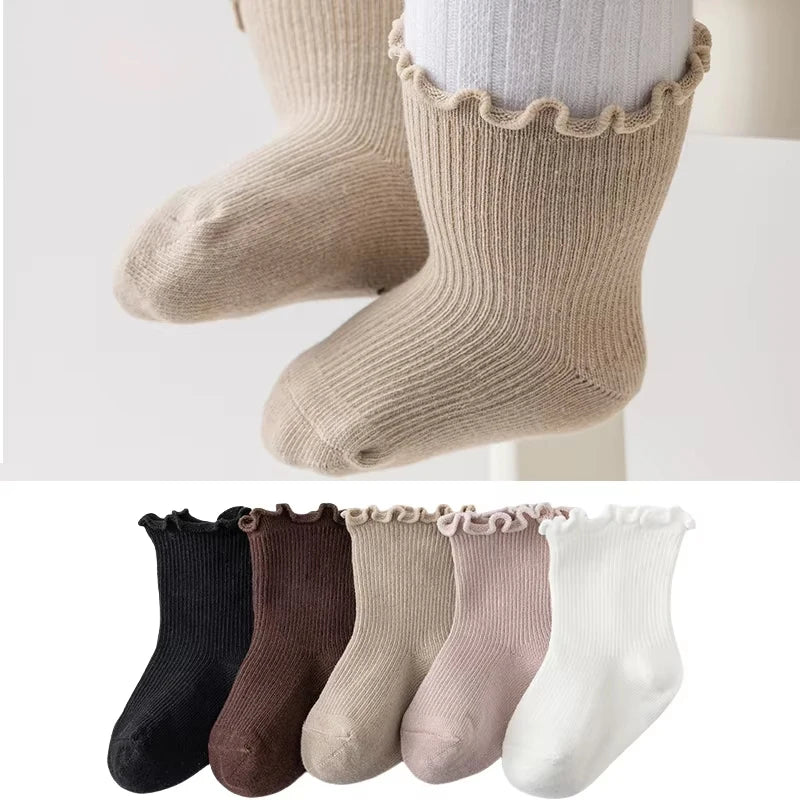 Girls Toddler Retro Knitted Cotton Socks | Ages 1–5 Years