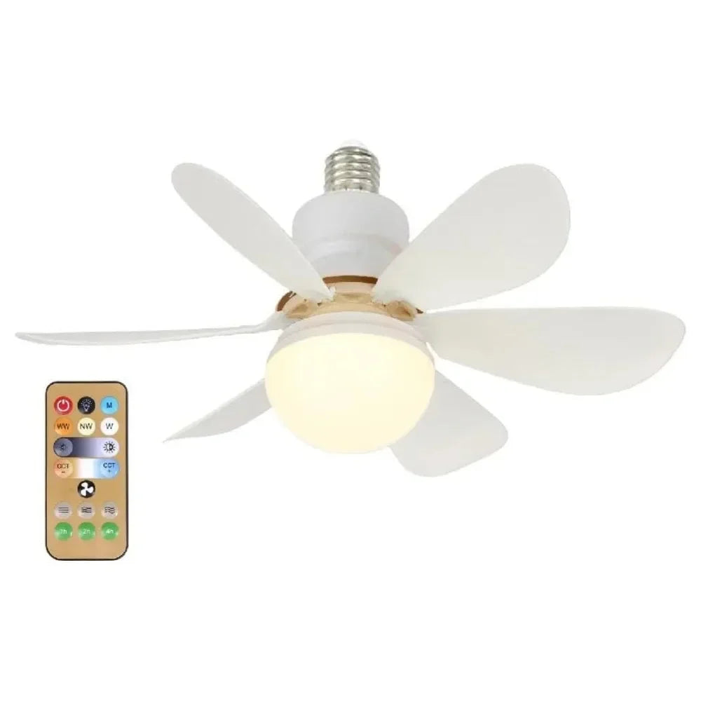 E27 LED Socket Ceiling Fan Light with Remote – 30W